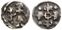 denar XIV w., Aw: Margrabia trzymający w obu ręk