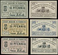 Pomorze, zestaw: 10, 25 i 50 fenigów, 1.10.1920