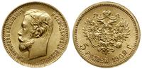 5 rubli 1902 АР, Petersburg, złoto 4.30 g, wyśmi