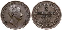 Szwecja, 2 skilling banco, 1847