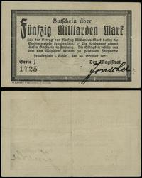 50 miliardów marek 30.10.1923, seria J, numeracj