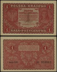 1 marka polska 23.08.1919, seria I-EK, numeracja