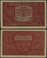 1 marka polska 23.08.1919, seria I-JV, numeracja