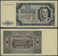 20 złotych 1.07.1948, seria GS, numeracja 581459