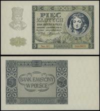 5 złotych 1.08.1941, seria AC, numeracja 0443802