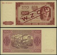 100 złotych 1.07.1948, czerwony ukośny nadruk “W