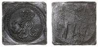 Polska, odbitka awersu monety 3 grosze z 1755 Gdańsk w formie klipy