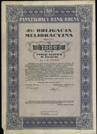 Rzeczpospolita Polska (1918–1939), 4 1/2% obligacja melioracyjna na 1.000 złotych w złocie, 02.01.1939
