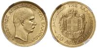 20 drachm 1884, Paryż, złoto próby "900", piękni