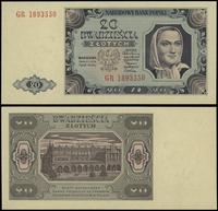 20 złotych 1.07.1948, seria GR, numeracja 189355