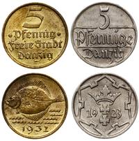 Polska, zestaw 2 x 5 fenigów, 1923, 1932 (Flądra)