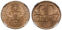grosz 1938, Warszawa, pięknie zachowana moneta w