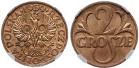 2 grosze 1939, Warszawa, pięknie zachowana monet