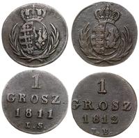 Polska, zestaw: 2 x 1 grosz, 1811 i 1812