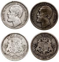Szwecja, zestaw 2 x 1 korona, 1875, 1876