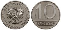 10 złotych 1989, Warszawa, wypukły napis PRÓBA, 