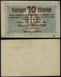 10 fenigów 22.10.1923, seria JS, znak wodny - pr