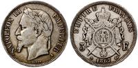5 franków 1867 A, Paryż, popiersie autorstwa Bar