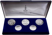Rosja, zestaw: 2 x 5 rubli oraz 3 x 10 rubli (Igrzyska Olimpijskie - Moskwa 1980)
