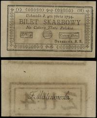 4 złote  4.09.1794, seria I - H, niewielki defek
