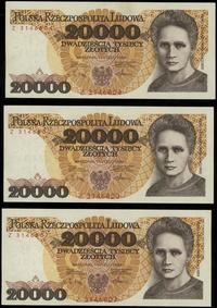 zestaw: 3 x 20.000 złotych 1.02.1989, serie Z, r