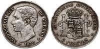 5 peset 1876 DE-M, Madryt, srebro próby "900" 24