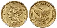 2 1/2 dolara 1905, Filadelfia, typ Liberty head 