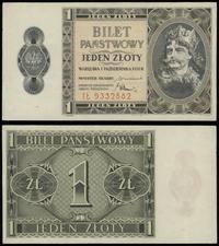1 złoty 1.10.1938, seria IŁ, numeracja 9332882, 