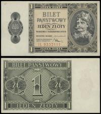 1 złoty 1.10.1938, seria IŁ, numeracja 9332111, 