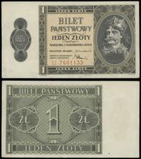 1 złoty 1.10.1938, seria IJ, numeracja 7601133, 