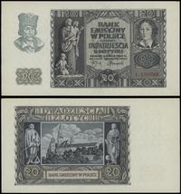 20 złotych 1.03.1940, seria L, numeracja 1757006