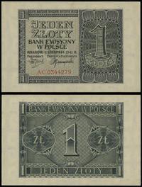 1 złoty 1.08.1941, seria AC, numeracja 0344279, 
