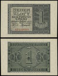1 złoty 1.08.1941, seria AD, numeracja 1204403, 