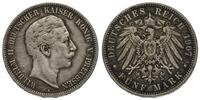 5 marek 1907/A, Berlin, moneta czyszczona, ślady