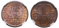 1 grosz 1938, Warszawa, piękna moneta w pudełku 