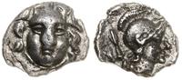 obol ok. 300–190 pne, Aw: Głowa Gorgony, Rw: Gło