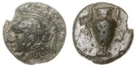 brąz IV–III w. pne, Aw: Głowa Ateny w hełmie, w 