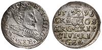 trojak 1596, Ryga, moneta z końcówki blaszki, pa
