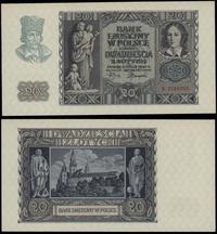 20 złotych 1.03.1940, seria B, numeracja 3194760