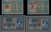 Austria, zestaw: 1.000 koron 2.01.1902 (1919) oraz 100 koron 2.01.1912