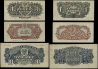 zestaw: 1, 2, 10 złotych 1944, wszystkie banknot