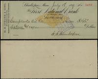 czek bankowy na 16 dolarów i 70 centów 1.07.1899