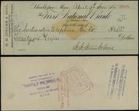czek bankowy na 26 dolarów i 77 centów 9.04.1900