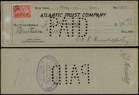 czek bankowy na 14 dolarów i 27 centów 4.05.1901