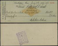czek bankowy na 25 dolarów 3.07.1899, numeracja 