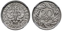 20 groszy 1923, Warszawa, moneta w pudełku NGC n