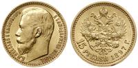 15 rubli 1897 (A•Г), Petersburg, złoto, 12.90 g,