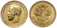 10 rubli 1901 (A•P), Petersburg, złoto, 8.60 g, 