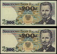Polska, zestaw 5 banknotów o nominale 200 złotych, 1.06.1986 i 1.12.1988