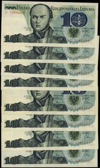 8 x 10 złotych 1.06.1982, serie D (8x), razem 8 